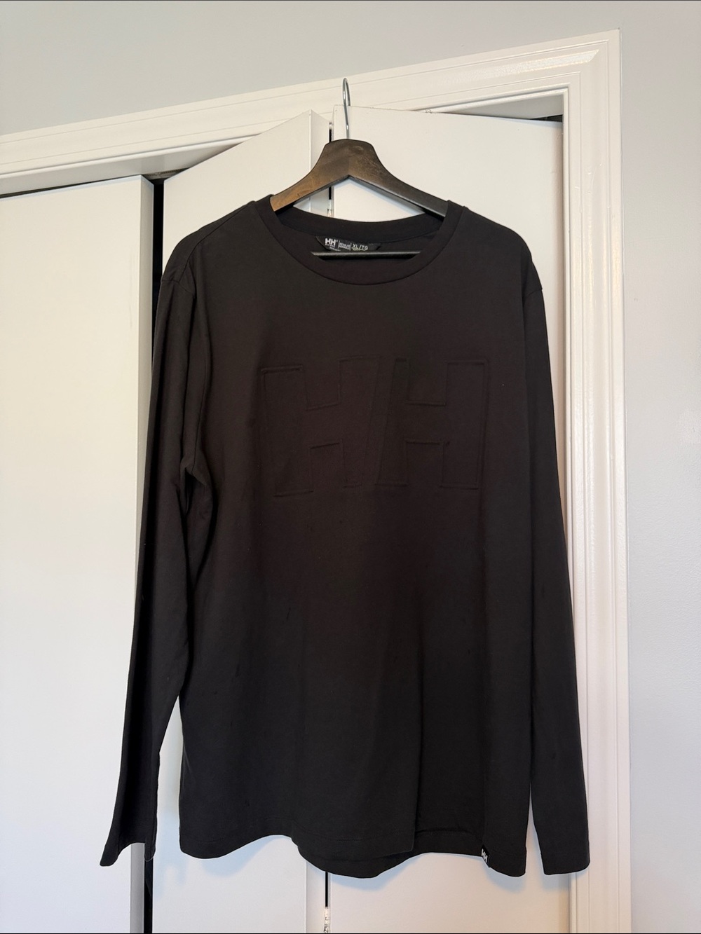 Helly Hansen Black Long Sleeve Raised Logo Tee